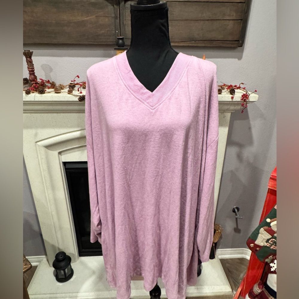 NEW Women’s 4X Croft & Barrow Lavender V-Neck Lightweight Sweater